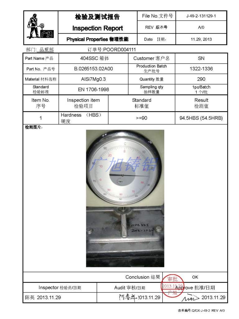 铝合金重力铸造